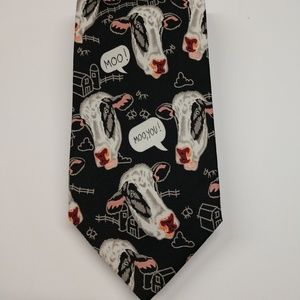 E. Graziano men's tie cow theme